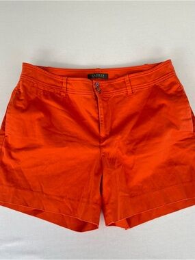 Lauren Ralph Lauren Woman’s Orange Cotton Chino Shorts Size 10 34”x5”